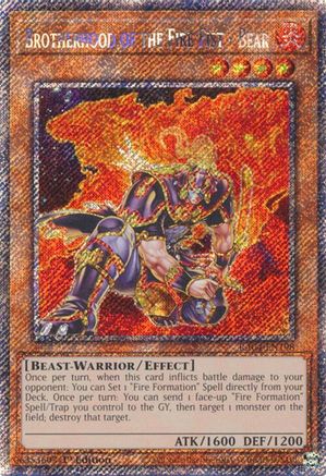 Brotherhood of the Fire Fist - Bear (Platinum Secret Rare) (RA04-EN198) - Quarter Century Stampede 1st Edition