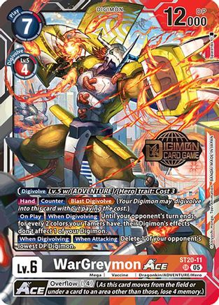WarGreymon ACE (ST20-11) - Starter Deck 20: Protector of Light Release Event Cards Foil