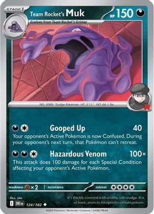 Team Rocket's Muk 124 - Reverse Holofoil SV10 Destined Rivals - Uncommon