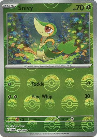 Snivy (Poke Ball Pattern) 001/086 - Holofoil SV Black Bolt - Common