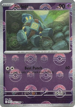 Golett (Poke Ball Pattern) 042/086 - Holofoil SV Black Bolt - Common