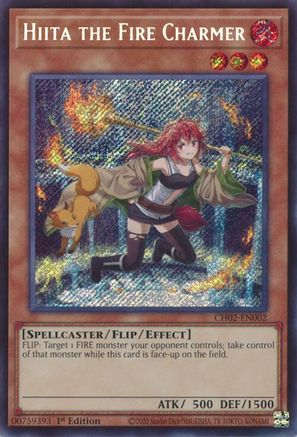 Hiita the Fire Charmer (CH02-EN002) (Secret Rare) - THE CHRONICLES DECK: Spirit Charmers (All-Foil Edition) 1st Edition