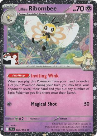 Lillie's Ribombee (Cosmos Holo) 067/159 - Holofoil Prize Pack Series Cards - Rare
