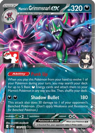 Marnie's Grimmsnarl ex 136/182 - Holofoil Prize Pack Series Cards - Double Rare
