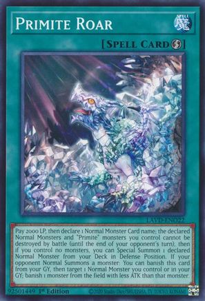Primite Roar (LAVD-ENO22) - Legendary Arc-V Decks 1st Edition