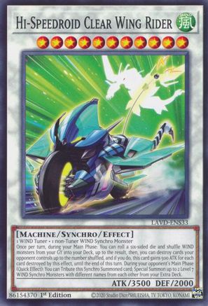 Hi-Speedroid Clear Wing Rider (LAVD-ENS33) - Legendary Arc-V Decks 1st Edition