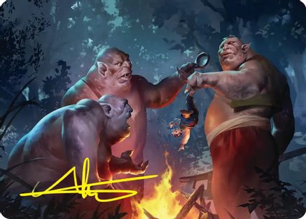 Tom, Bert, and William Art Card (Gold-Stamped Signature) (ASHOB-025) - Art Series: The Hobbit