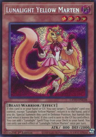 Lunalight Yellow Marten (Secret Rare) (LAVD-ENL08) - Legendary Arc-V Decks 1st Edition