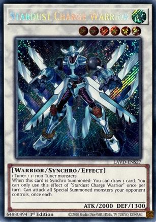 Stardust Charge Warrior (Secret Rare) (LAVD-ENS27) - Legendary Arc-V Decks 1st Edition