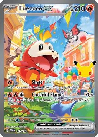 Fuecoco ex 147/128 - Holofoil ME 30th Celebration - Special Illustration Rare