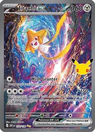 Jirachi ex 155/128 - Holofoil ME 30th Celebration - Special Illustration Rare