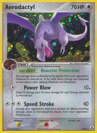 Aerodactyl 001 - Reverse Holofoil Legend Maker - Holo Rare