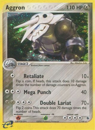 Aggron 001 - Reverse Holofoil Ruby and Sapphire - Holo Rare