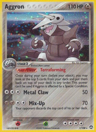 Aggron 001 - Holofoil Power Keepers - Holo Rare