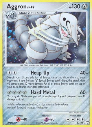 Aggron 001 - Holofoil Mysterious Treasures - Holo Rare