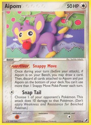 Aipom 034 - Reverse Holofoil Unseen Forces - Uncommon