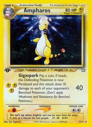 Ampharos 001/111 - Unlimited Holofoil Neo Genesis - Holo Rare
