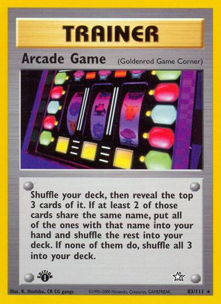 Arcade Game (Goldenrod Game Corner) 083/111 - Unlimited Neo Genesis - Rare