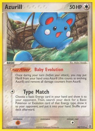 Azurill 020 - Reverse Holofoil Delta Species - Rare