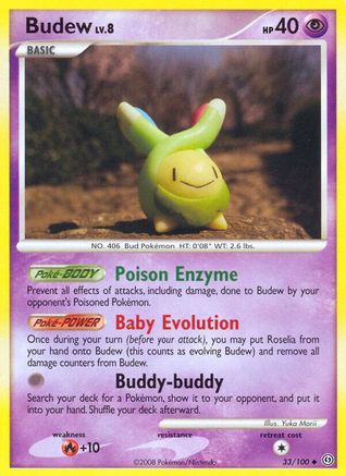 Budew 033/100 - Reverse Holofoil Stormfront - Uncommon
