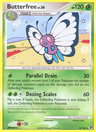 Butterfree 014 - Reverse Holofoil Great Encounters - Rare