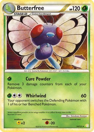 Butterfree 016/123 HeartGold SoulSilver - Rare