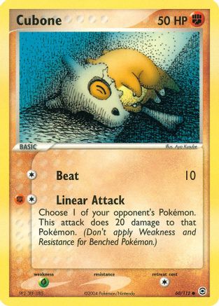 Cubone 060/112 - Reverse Holofoil FireRed & LeafGreen - Common