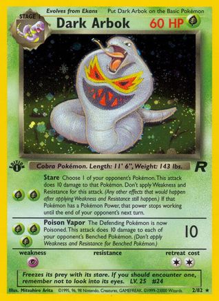 Dark Arbok (2) 002/82 - Unlimited Holofoil Team Rocket - Holo Rare