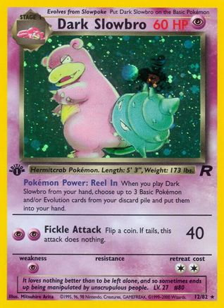 Dark Slowbro (12) 012/82 - 1st Edition Holofoil Team Rocket - Holo Rare