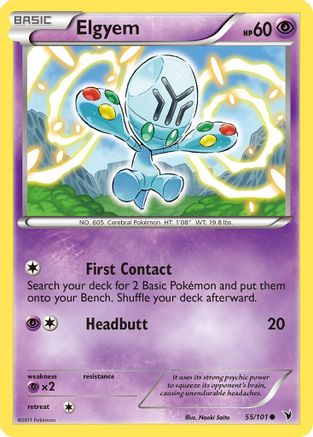 Elgyem (55) 055 - Reverse Holofoil Noble Victories - Common