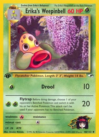 Erika's Weepinbell (48) 048/132 - 1st Edition Gym Heroes - Uncommon