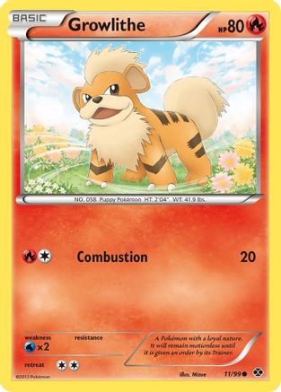 Growlithe (11) 011/99 - Reverse Holofoil Next Destinies - Common