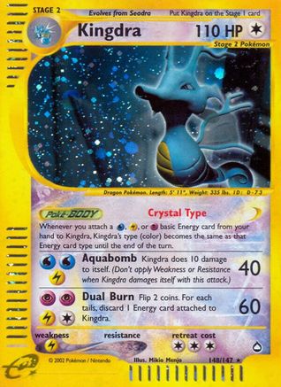 Kingdra (148) 148 - Reverse Holofoil Aquapolis - Secret Rare
