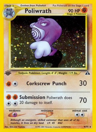 Poliwrath (9) 009/75 - Unlimited Holofoil Neo Discovery - Holo Rare