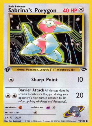 Sabrina's Porygon 098/132 - Unlimited Gym Challenge - Common
