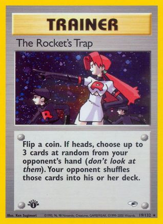 The Rocket's Trap 019/132 - Unlimited Holofoil Gym Heroes - Holo Rare