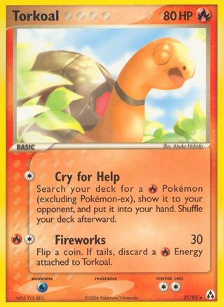 Torkoal 027 - Reverse Holofoil Legend Maker - Rare