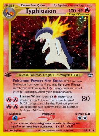 Typhlosion (18) 018/111 - Unlimited Holofoil Neo Genesis - Holo Rare