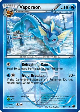 Vaporeon (Team Plasma) 020/116 - Reverse Holofoil Plasma Freeze - Uncommon