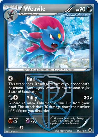 Weavile (Team Plasma) 066 Plasma Freeze - Rare