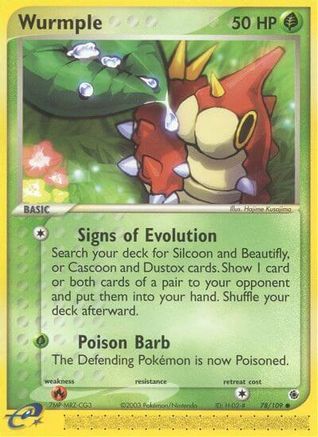 Wurmple 078/109 - Reverse Holofoil Ruby and Sapphire - Common