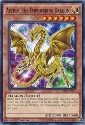 Aether, the Empowering Dragon (YS14-EN011) - Super Starter: Space-Time Showdown 1st Edition