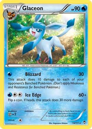 Glaceon 019/111 - Reverse Holofoil XY Furious Fists - Rare