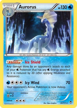 Aurorus 026/111 - Reverse Holofoil XY Furious Fists - Rare