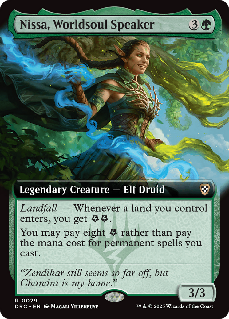 Nissa, Worldsoul Speaker (DRC-029) - Commander: Aetherdrift: (Extended Art) Foil