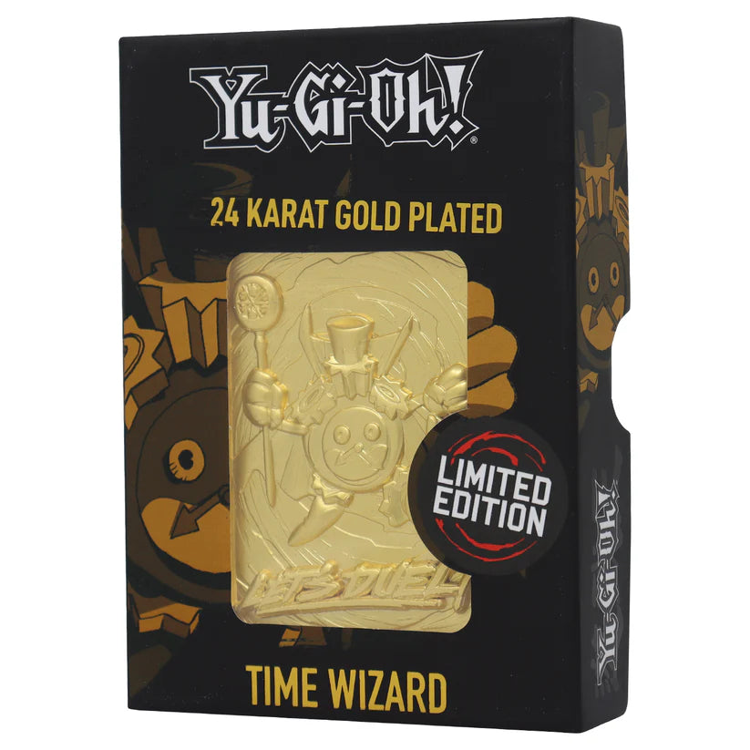 Yu-Gi-Oh! LIMITED EDITION 24 KARAT GOLD PLATED TIME WIZARD METAL CARD