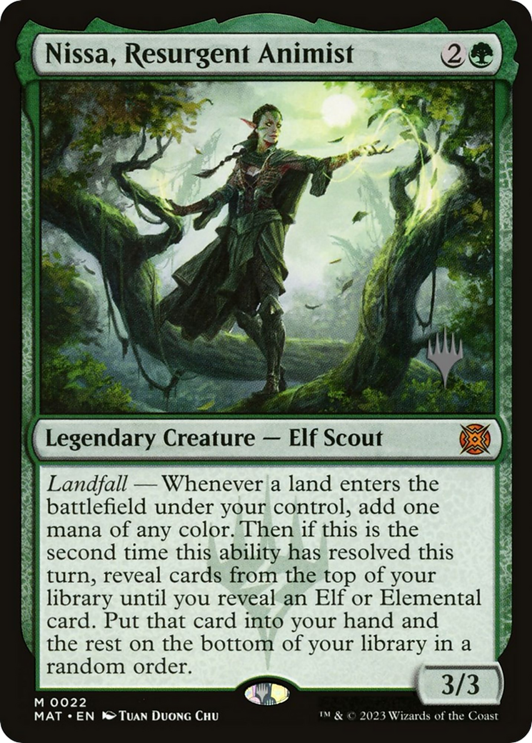 Nissa, Resurgent Animist (PPMKM-22P) - March of the Machine: The Aftermath Promos