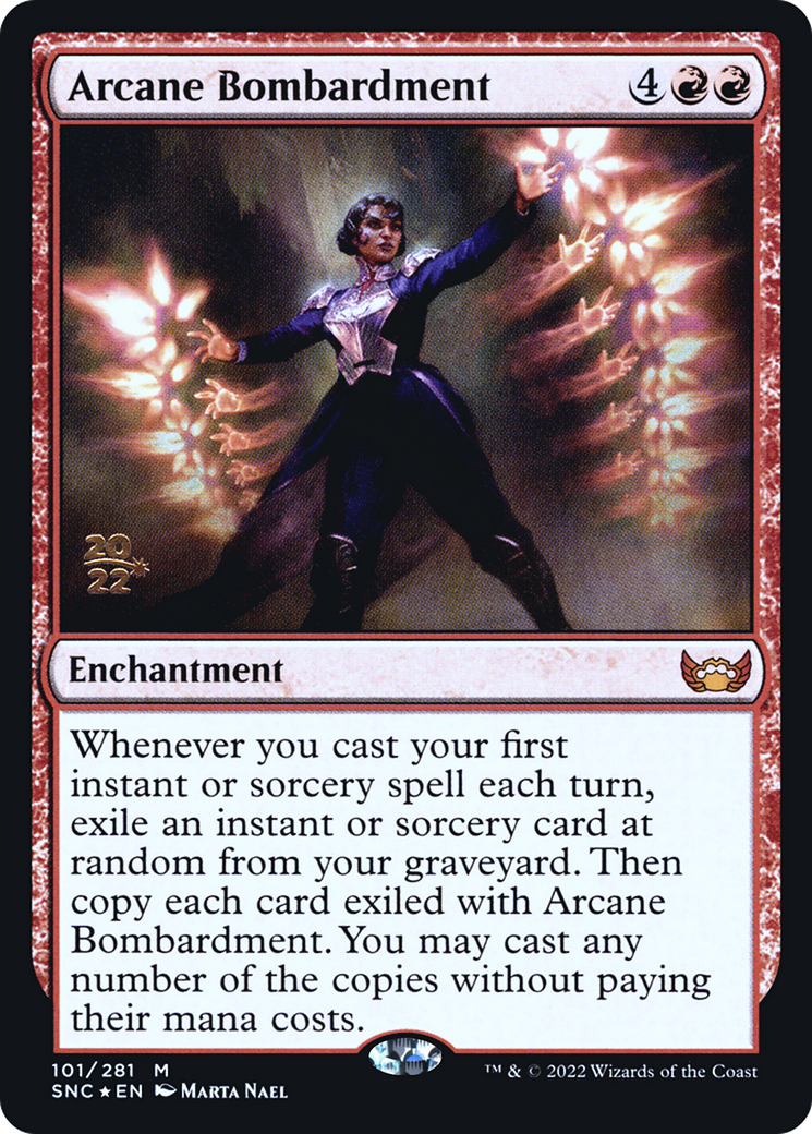 Arcane Bombardment (PRE-101S) - Streets of New Capenna Promos Foil