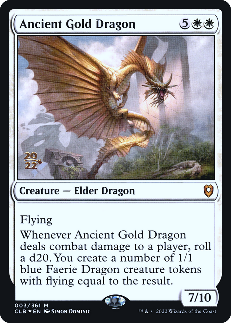 Ancient Gold Dragon (PRE-03S) - Battle for Baldur's Gate Promos Foil