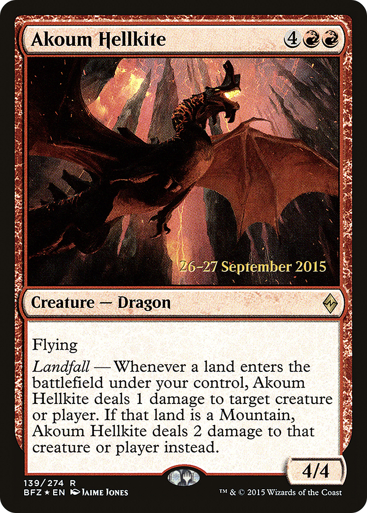 Akoum Hellkite (PRE-139S) - Battle for Zendikar Promos Foil